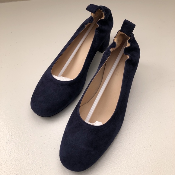 Everlane Shoes - Everlane Day Heel - Navy Suede